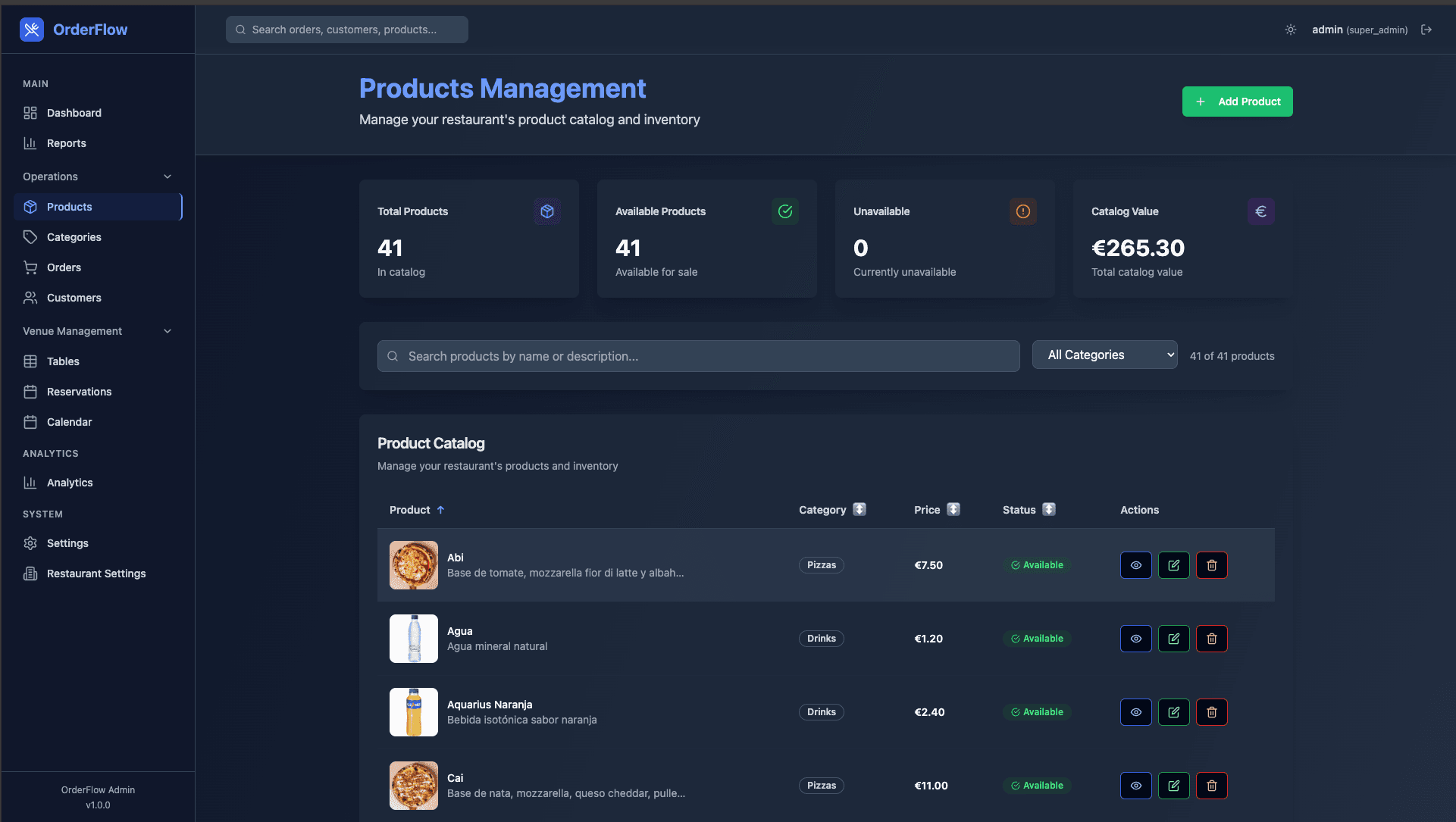 OrderFlow Screenshot 2